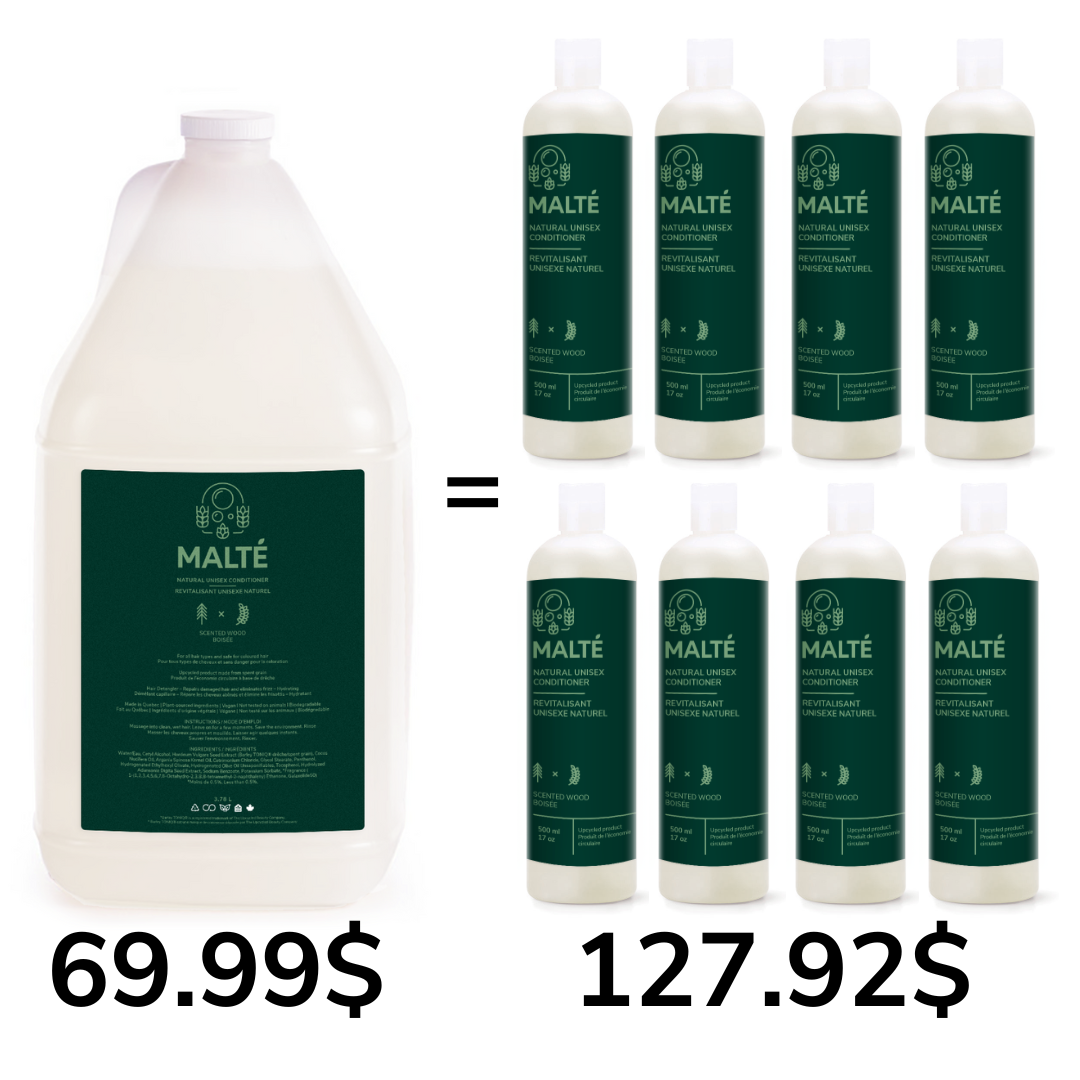 Natural moisturizing and detangling unisex conditioner (Scented Wood) - 3.78L