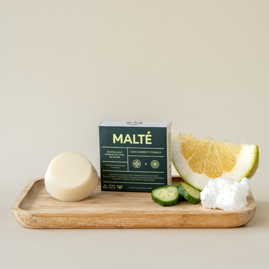 Natural unisex moisturizing and detangling conditioner bar - Cucumber & Pomelo