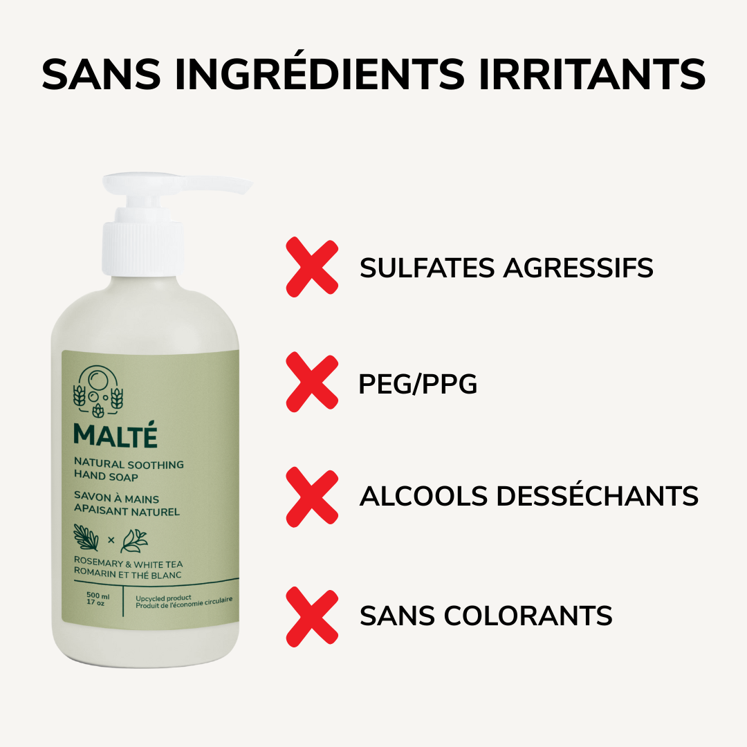 Savon à mains Naturel - Romarin et Thé Blanc 500ml