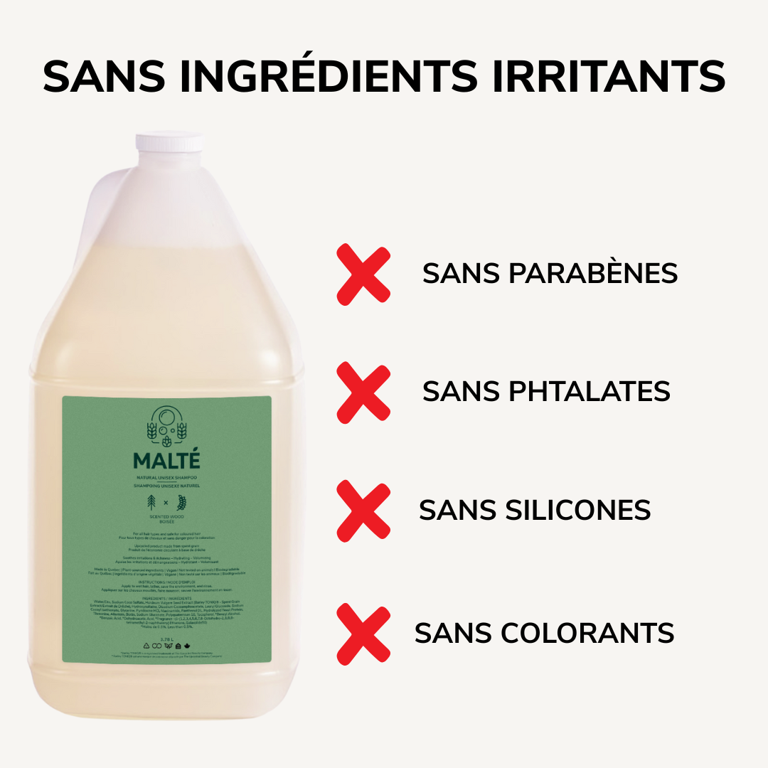 Shampoing naturel unisexe hydratation et volume (Boisé) - 3.78L