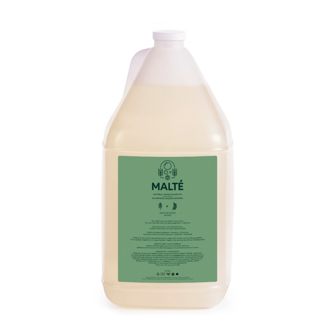 Hydrating and volumizing natural unisex shampoo (Scented Wood) - 3.78L