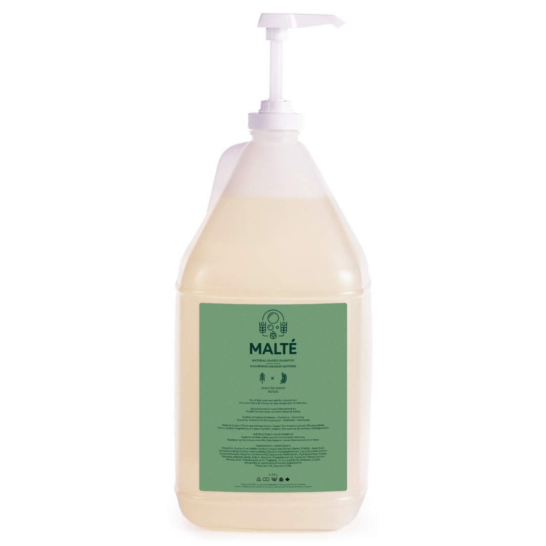 Hydrating and volumizing natural unisex shampoo (Scented Wood) - 3.78L