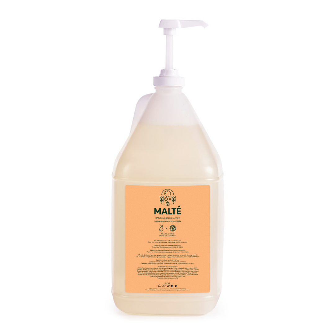 Hydrating and volumizing natural unisex shampoo (Pear & Citrus) - 3.78L