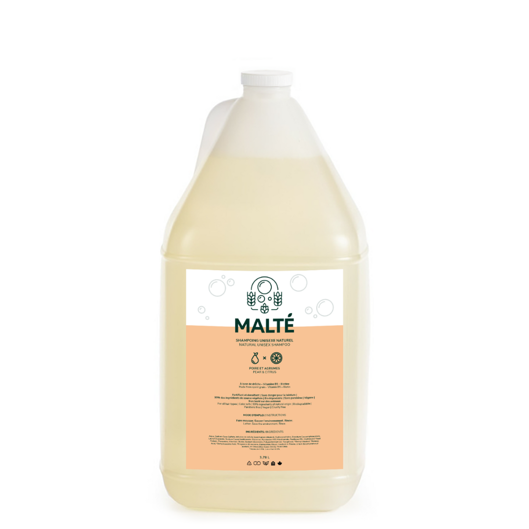 Hydrating and volumizing natural shampoo (Pear & Citrus) - 3.78L
