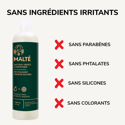 Duo Shampoing et Revitalisant naturels - Poire et Agrumes