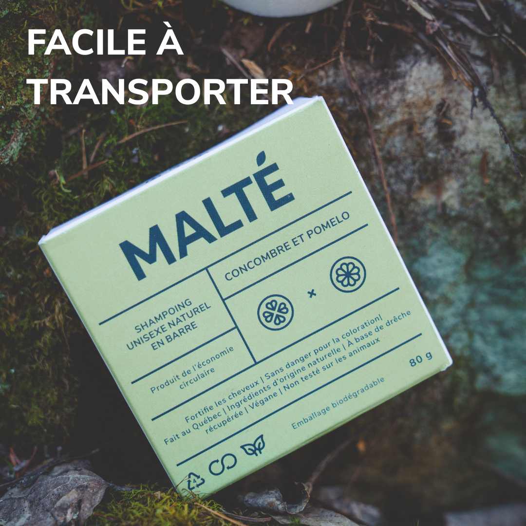 Shampoing unisexe naturel hydratant et apaisant en barre - Concombre et Pomelo